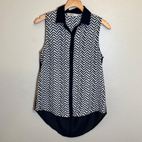 Elodie Button Down Sleeveless Shirt - Picture 1 of 12